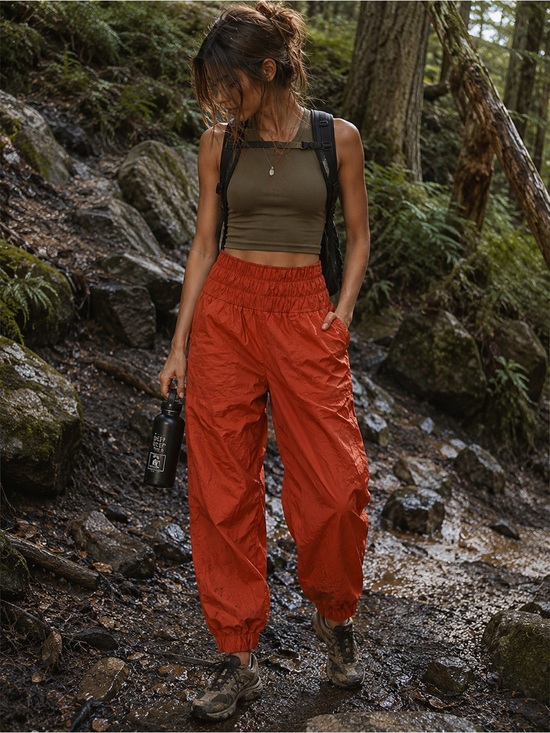 FP Movement by Free People Pants - FP Movement Free People The Way Home Joggers Orange Nylon Track Pants Size S NWT